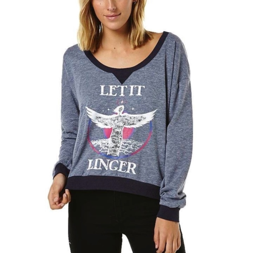 #35❤️ New Some Days Lovin Let it Linger Blue Marle top M